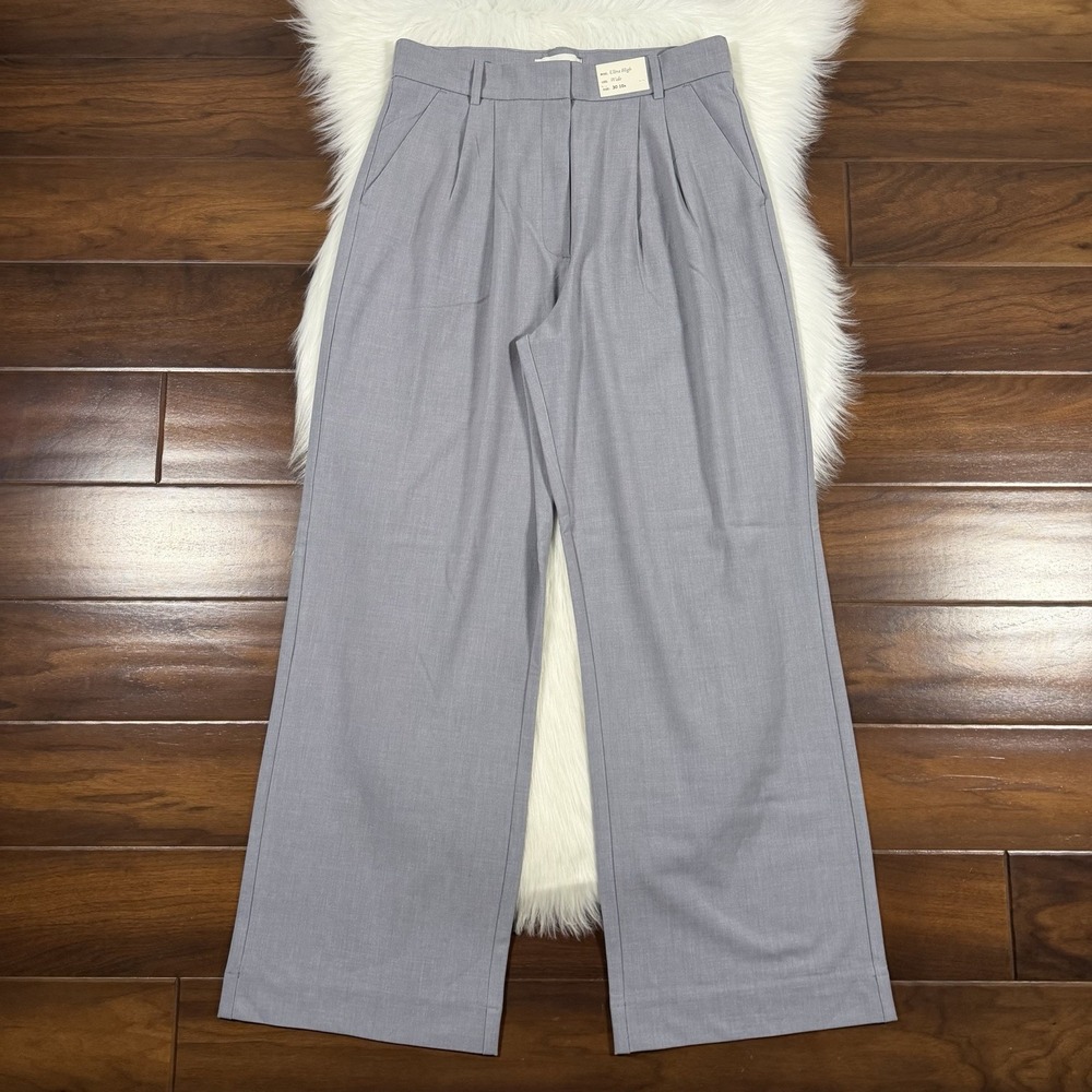 Abercrombie & Fitch Size 10 R / 30 R Gray Sloane High Tailored Wide Leg Pants